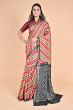 MULTI COLOURED TUSSAR PRINTED SAREE