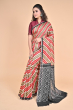 MULTI COLOURED TUSSAR PRINTED SAREE