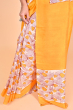 YELLOW PRINTED PURE SILK SAREE