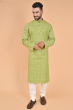 LIGHT GREEN COTTON FLEX LONG KURTA