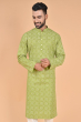 LIGHT GREEN COTTON FLEX LONG KURTA