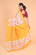 YELLOW PRINTED PURE SILK SAREE