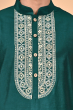 TEAL COTTON TUSSAR EXCLUSIVE EMBROIDERED LONG KURTA