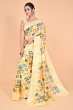 YELLOW DIGITAL PRINTED PURE SILK SAREE