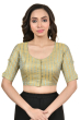 YELLOW JAQUARD WOVEN BLOUSE