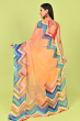 MULTI COLOURED DIGITAL PRINTED CHIFFON SAREE