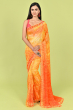 ORANGE DIGITAL PRINTED CHIFFON SAREE