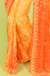 ORANGE DIGITAL PRINTED CHIFFON SAREE