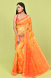 ORANGE DIGITAL PRINTED CHIFFON SAREE