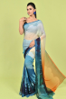 BLUE DIGITAL PRINTED CHIFFON SAREE