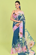 BLUE DIGITAL PRINTED CHIFFON SAREE