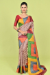 MULTI COLOURED TUSSAR PRINTED SAREE