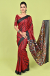 MAROON PAINTED TUSSAR SAREE