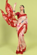 OFF WHITE BATIK SILK SAREE