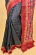 BLACK TUSSAR PRINTED BATIK SAREE