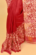 RED PRINTED PURE SILK SAREE