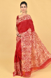 RED PRINTED PURE SILK SAREE