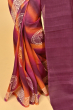 MAROON PRINTED PURE SILK SAREE