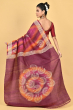 MAROON PRINTED PURE SILK SAREE