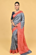 GREY TUSSAR PRINTED SAREE