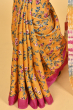 YELLOW TUSSAR PRINTED SAREE