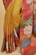 YELLOW TUSSAR PRINTED SAREE