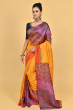 YELLOW PRINTED PURE SILK SAREE