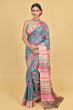 BLUE TUSSAR PRINTED SAREE