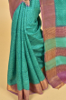 GREEN TUSSAR PRINTED SAREE