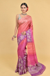 PURPLE TUSSAR PRINTED SAREE