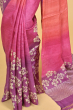 PURPLE TUSSAR PRINTED SAREE