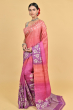 PURPLE TUSSAR PRINTED SAREE