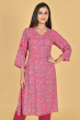 PINK RAYON PRINTED LONG KAMEEZ