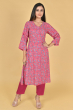 PINK RAYON PRINTED LONG KAMEEZ