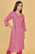 PINK RAYON PRINTED LONG KAMEEZ