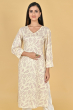 OFF WHITE RAYON PRINTED LONG KAMEEZ