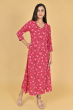 RED RAYON PRINTED EXCLUSIVE LONG DRESS