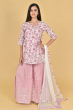 PINK COTTON PRINTED SHARARA SET