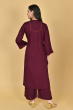 MAROON RAYON EMBROIDERED PANT SET