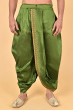 GREEN READY TO WEAR DUPION SILK DHOTI