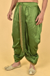 GREEN READY TO WEAR DUPION SILK DHOTI