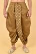 TOBACCO BROWN READY TO WEAR DUPION SILK DHOTI