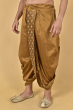 TOBACCO BROWN READY TO WEAR DUPION SILK DHOTI