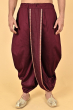 MAROON COTTON TUSSAR READY TO WEAR DHOTI