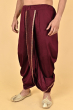 MAROON COTTON TUSSAR READY TO WEAR DHOTI