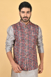 MULTI COLOURED DIGITAL PRINTED ETHNIC JACKET