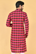 MULTI COLOUR CHECKERED COTTON SLUB LONG KURTA