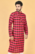 MULTI COLOUR CHECKERED COTTON SLUB LONG KURTA