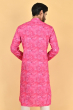 PINK PRINTED COTTON BLEND LONG KURTA