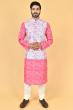 PINK DIGITAL PRINTED ETHNIC JACKET